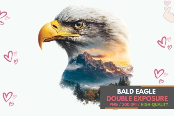 Bald Eagle Mountain Double Exposure Art: A Powerful Design Asset