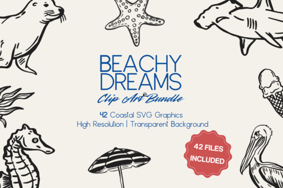 Beach SVG Bundle: 42 Coastal Cut Files for Summer Crafts