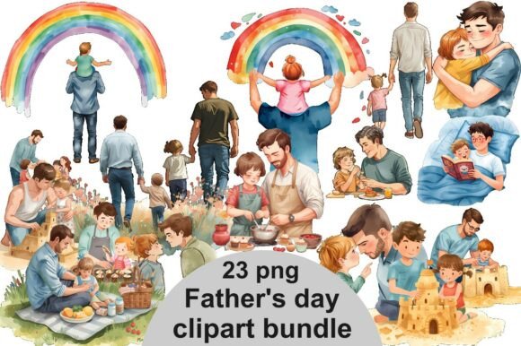 Celebrate Fatherhood with This Watercolor Clipart Bundle