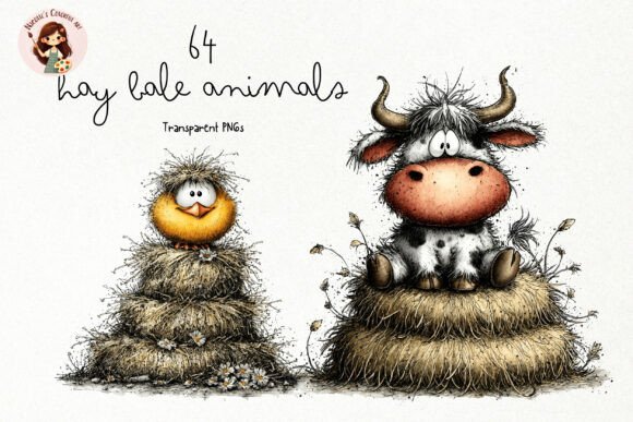 Charming Hay Bale Animals: Creative Uses for This Clipart Set