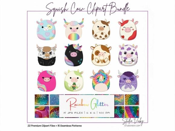 Cow Squishy Bundle with Glitter Patterns: A Designer's Guide