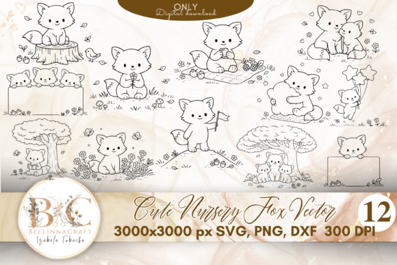 Cute Nursery Fox SVG Bundle: Woodland Magic for Your Projects
