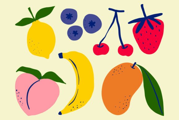 Vibrant Fruit Illustrations: A Modern Design Toolkit